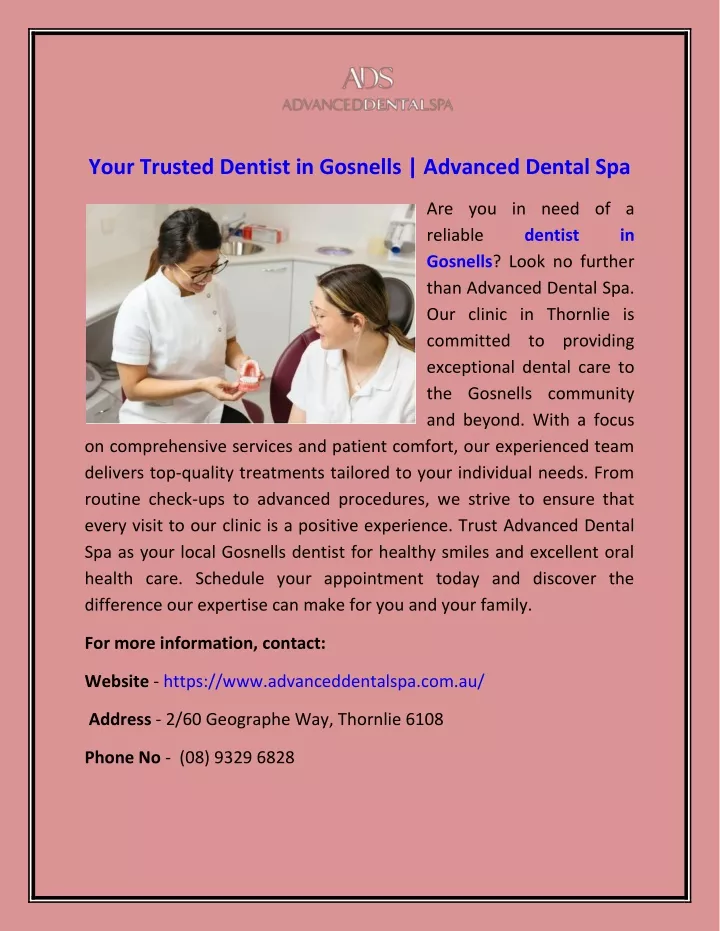 your trusted dentist in gosnells advanced dental