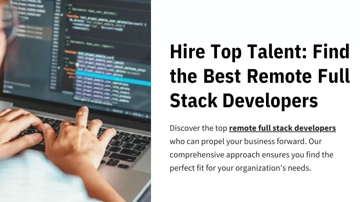 Hire Top Talent Find the Best Remote Full Stack Developers