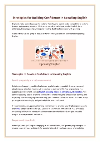 Strategies for Building Confidence in Speaking English