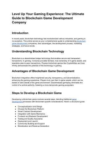 Level Up Your Gaming Experience_ The Ultimate Guide to Blockchain Game Development Company