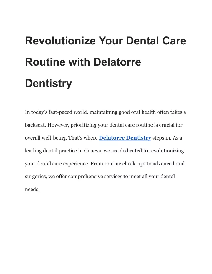 revolutionize your dental care