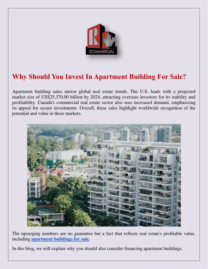 why should you invest in apartment building