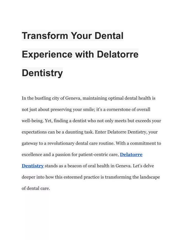 transform your dental