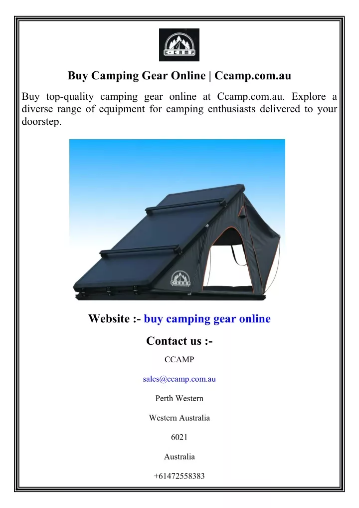 buy camping gear online ccamp com au