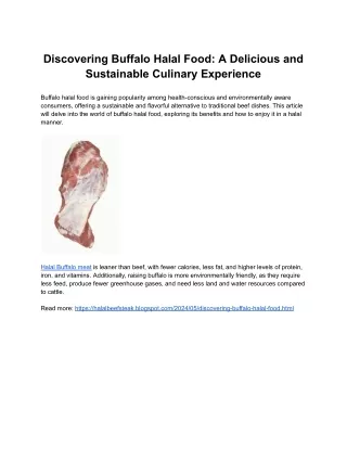 Discovering Buffalo Halal Food_ A Delicious and Sustainable Culinary Experience