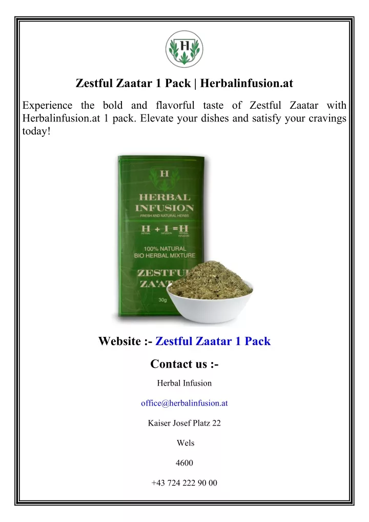 zestful zaatar 1 pack herbalinfusion at