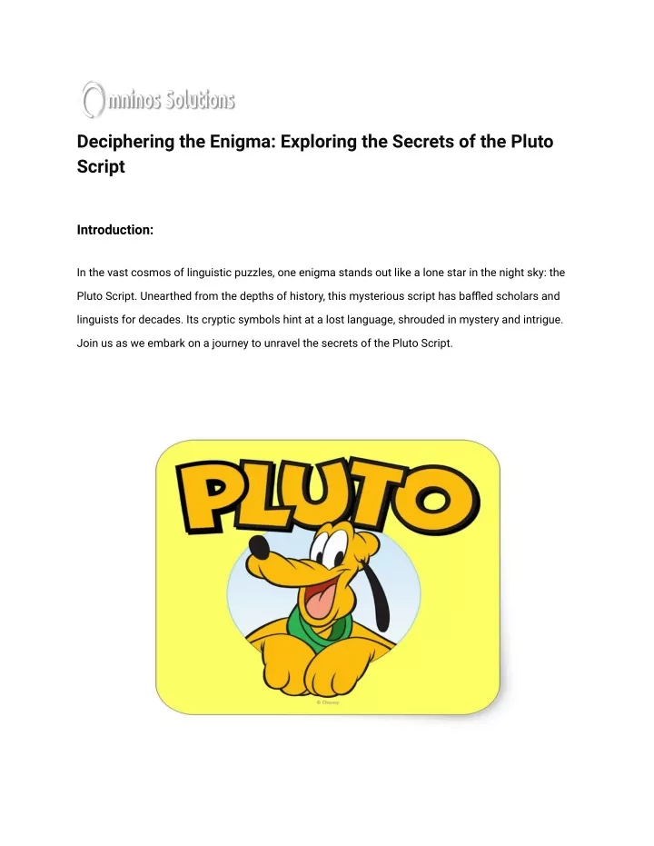 PPT - Deciphering the Enigma_ Exploring the Secrets of the Pluto Script 