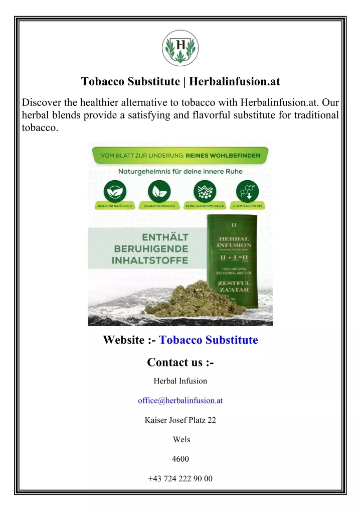 tobacco substitute herbalinfusion at