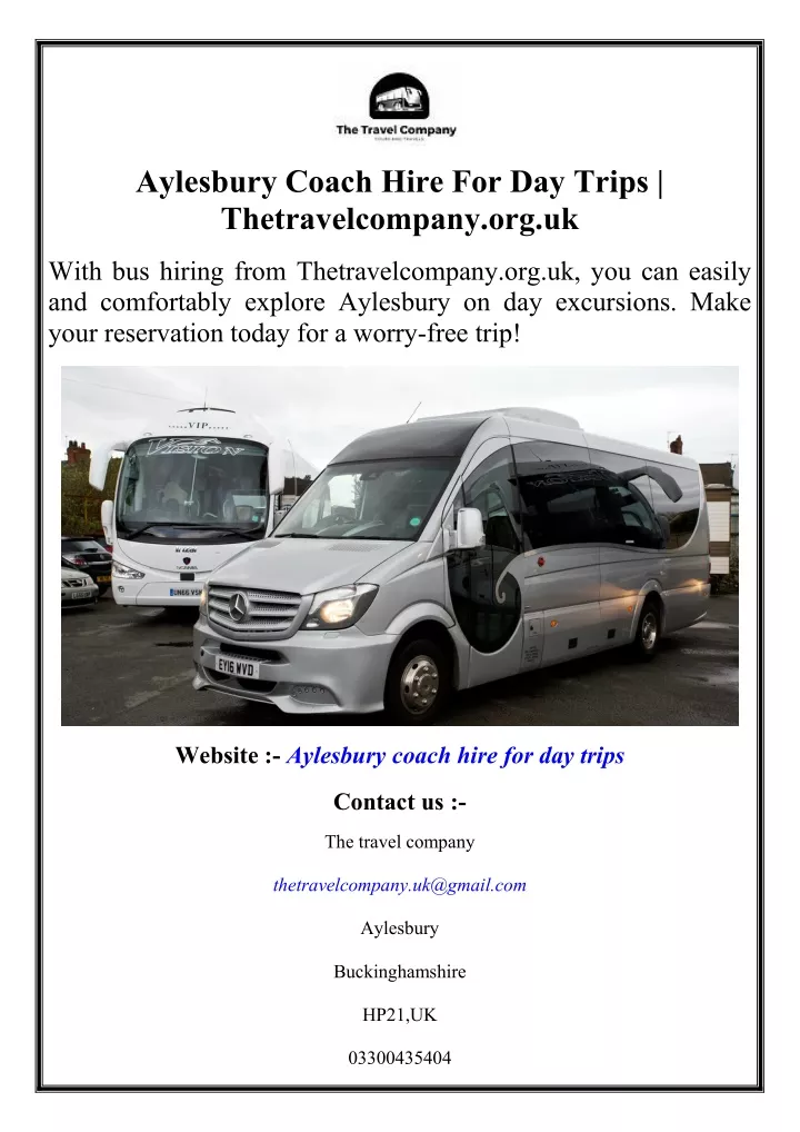 aylesbury coach hire for day trips