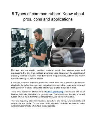 8 Types of common rubber_ Know about pros, cons and applications