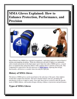 MMA Gloves Explained How to Enhance Protection Performance and Precision