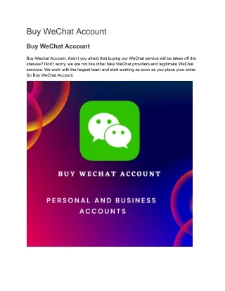 Unlock Global Communication: Buy Authentic WeChat Accounts