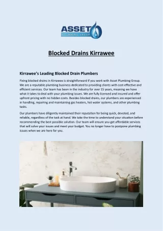 Blocked Drains Kirrawee