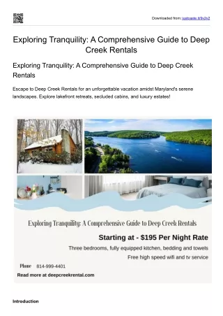 Exploring Tranquility A Comprehensive Guide to Deep Creek Rentals