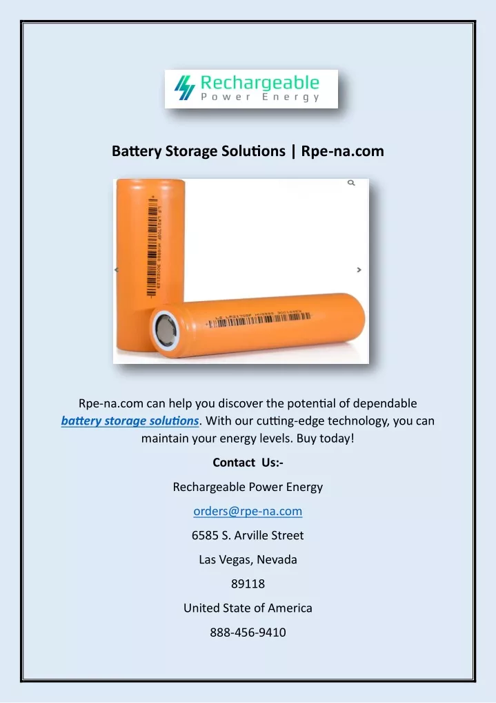 battery storage solutions rpe na com