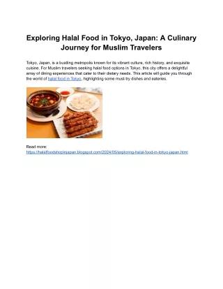 Exploring Halal Food in Tokyo, Japan_ A Culinary Journey for Muslim Travelers