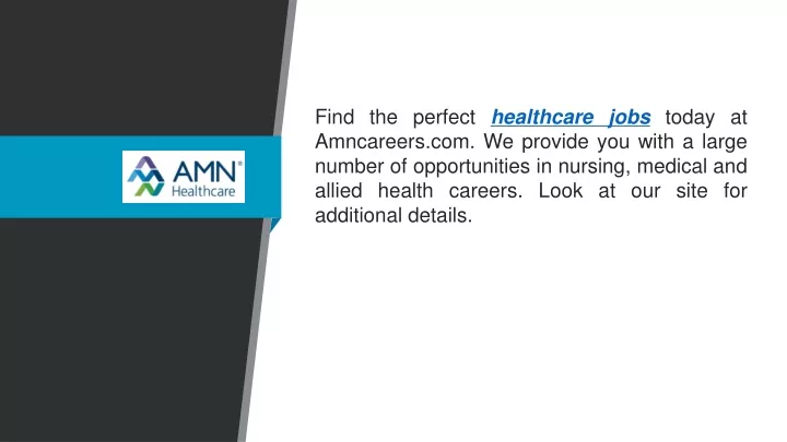 find the perfect healthcare jobs today