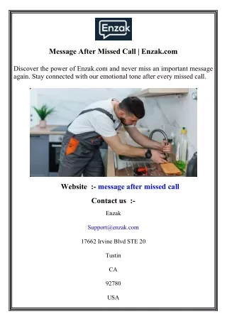 message after missed call enzak com