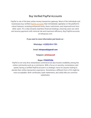 Buy Verified PayPal Accounts