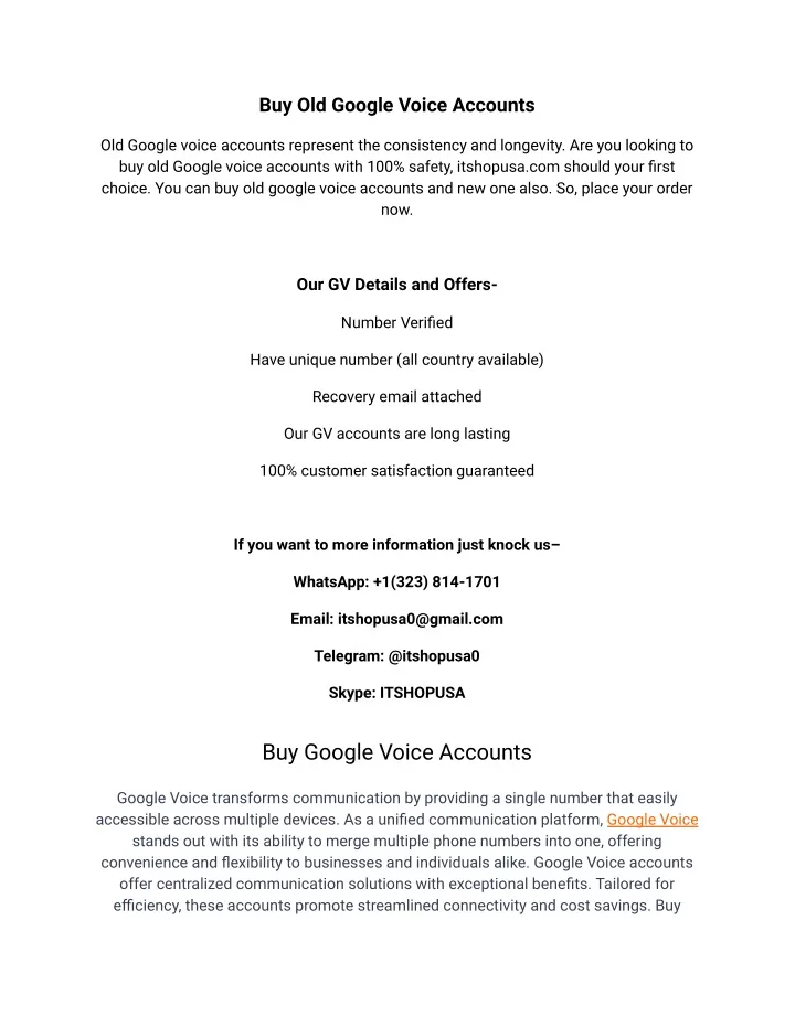 buy old google voice accounts