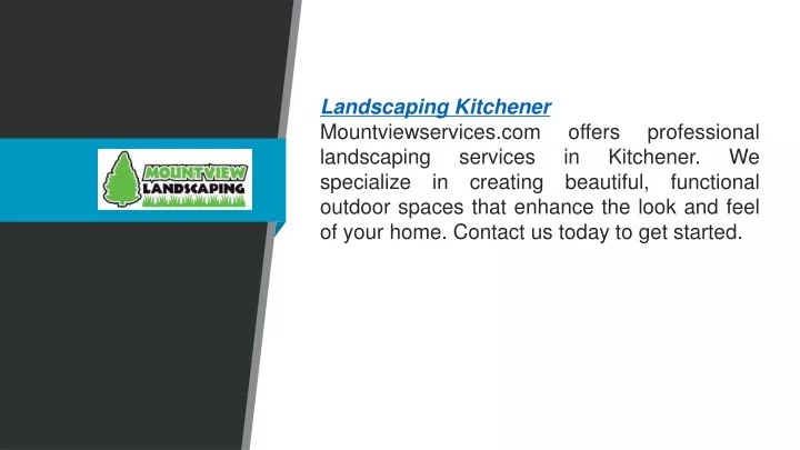 landscaping kitchener mountviewservices