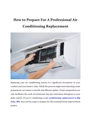 How to Prepare For A Professional Air Conditioning Replacement