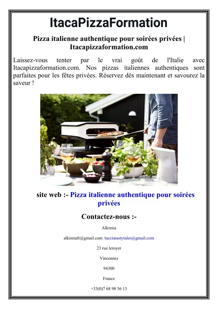 pizza italienne authentique pour soir es priv