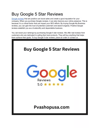 Buy Google 5 Star Reviews