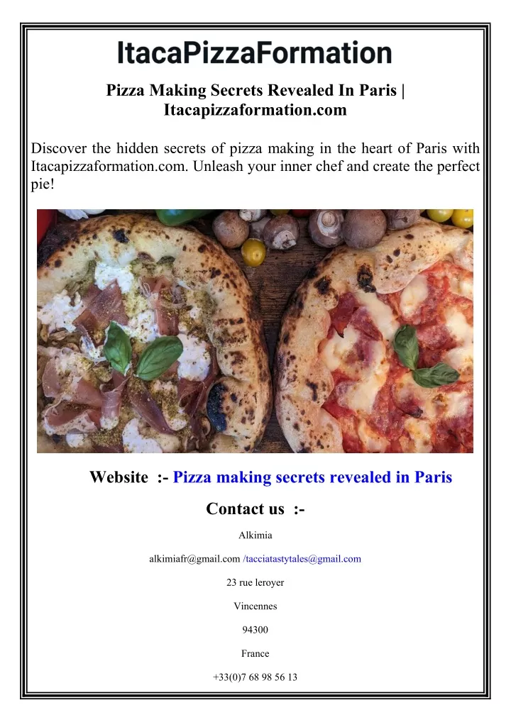 pizza making secrets revealed in paris