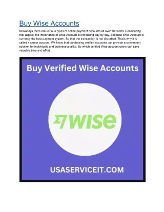 buy wise accounts