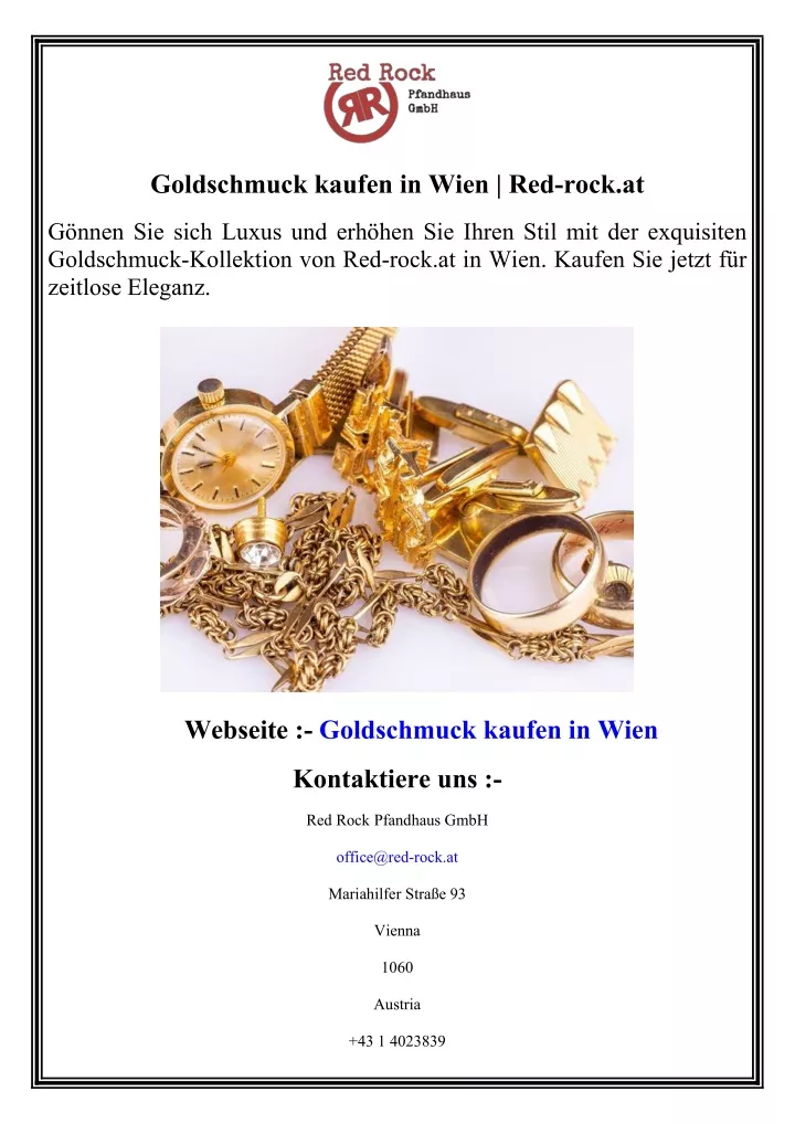 goldschmuck kaufen in wien red rock at