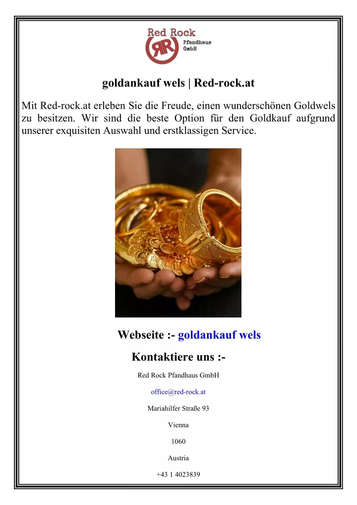 goldankauf wels red rock at