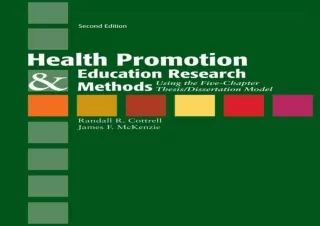 get [PDF] Download Health Promotion & Education Research Methods: