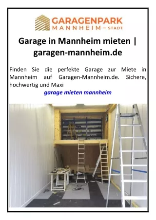 garage mieten mannheim garagen-mannheim.de