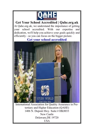 Get Your School Accredited  Qahe.org.uk