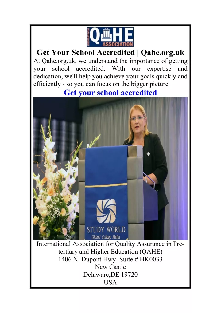 get your school accredited qahe org uk at qahe