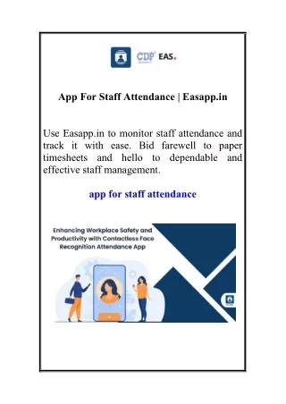 App For Staff Attendance | Easapp.in