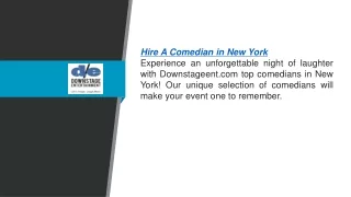 Hire A Comedian In New York  Downstageent.com
