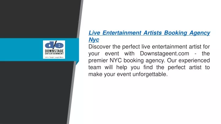 live entertainment artists booking agency