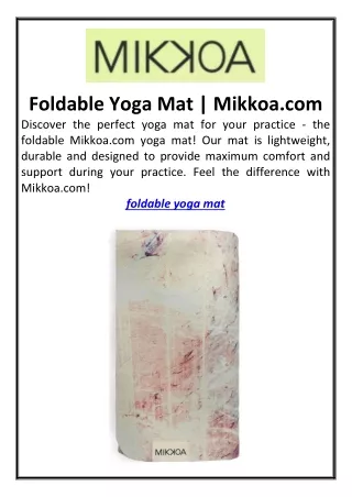 Foldable Yoga Mat Mikkoa.com