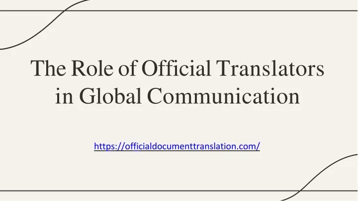 the role of official translators in global