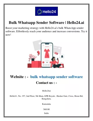 Bulk Whatsapp Sender Software