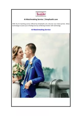 Ai Matchmaking Service  Simplisathi.com