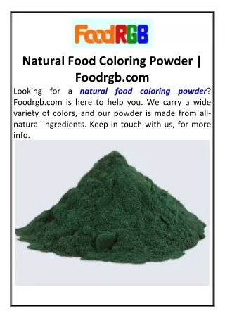 Natural Food Coloring Powder Foodrgb.com