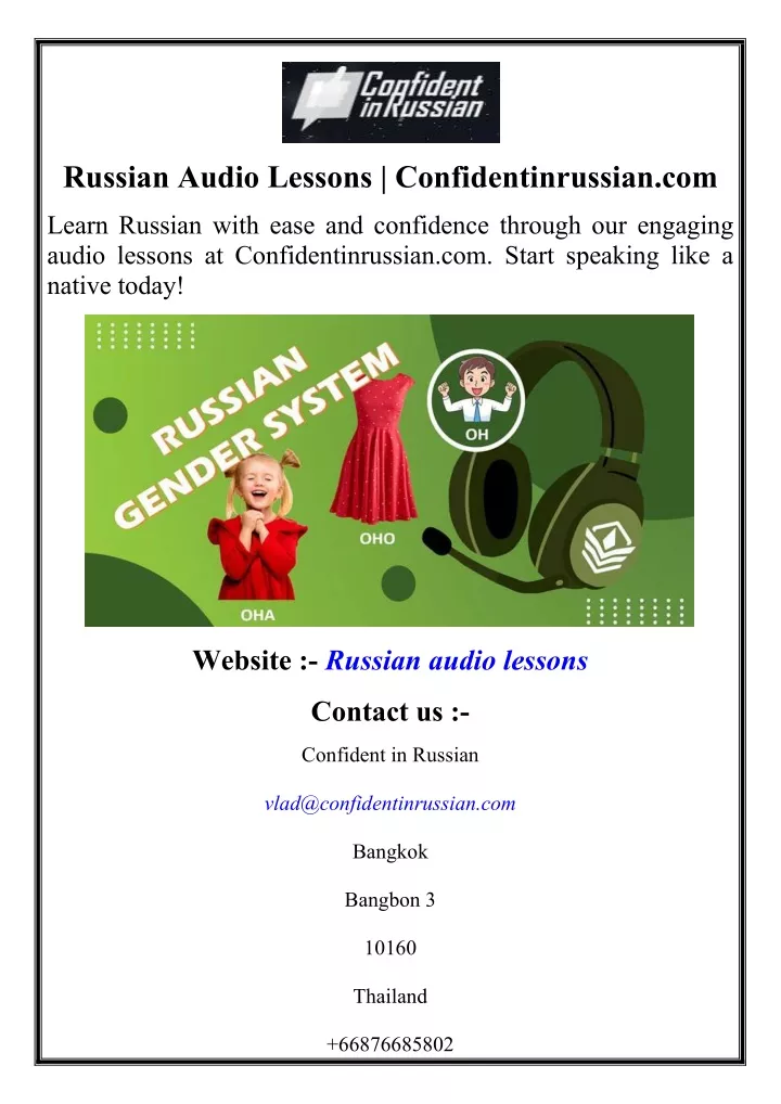 russian audio lessons confidentinrussian com