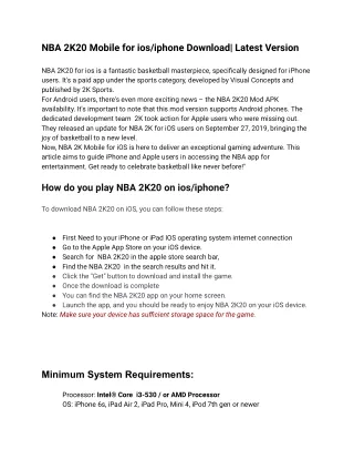 nba 2k20 mobile for ios iphone download latest