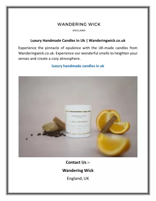 Luxury Handmade Candles In Uk  Wanderingwick.co.uk