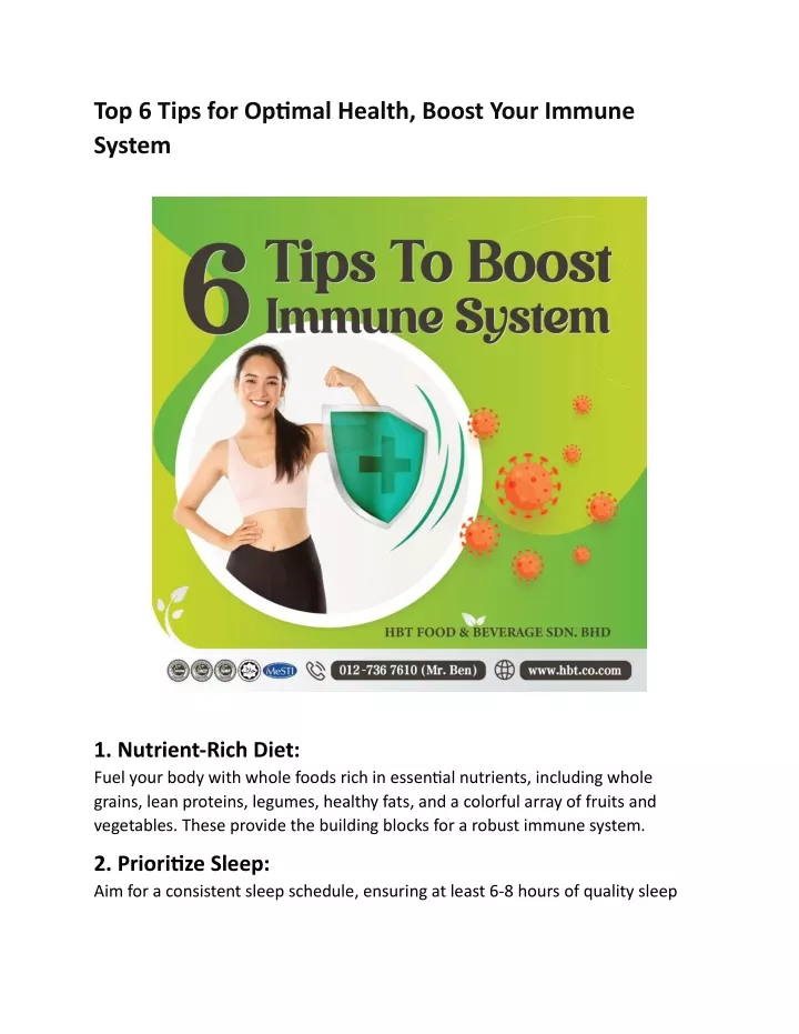 top 6 tips for optimal health boost your immune