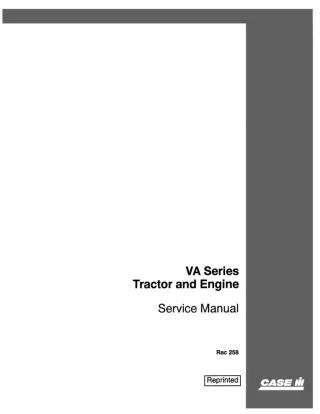 CASE VAE Tractor and Engine Service Repair Manual Instant Download