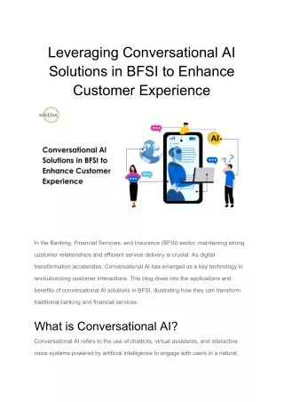 Leveraging Conversational AI Solutions in BFSI to Enhance Customer Experience